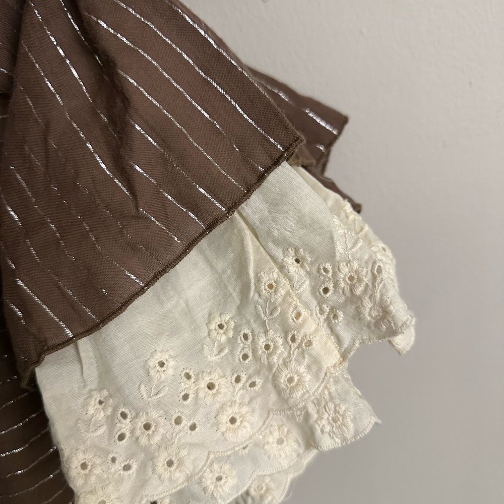 Express Brown A-Line Skirt with Tan Waistband - Picture 3 of 4